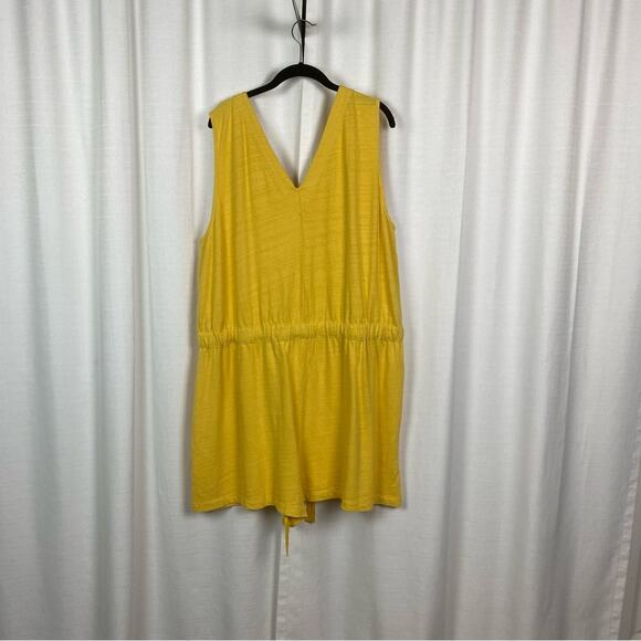 LOFT Plus Yellow Cotton V Neck Romper Sz.22W NWT - Picture 9 of 15